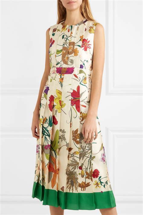 floral gucci insired dress|gucci pleated dress.